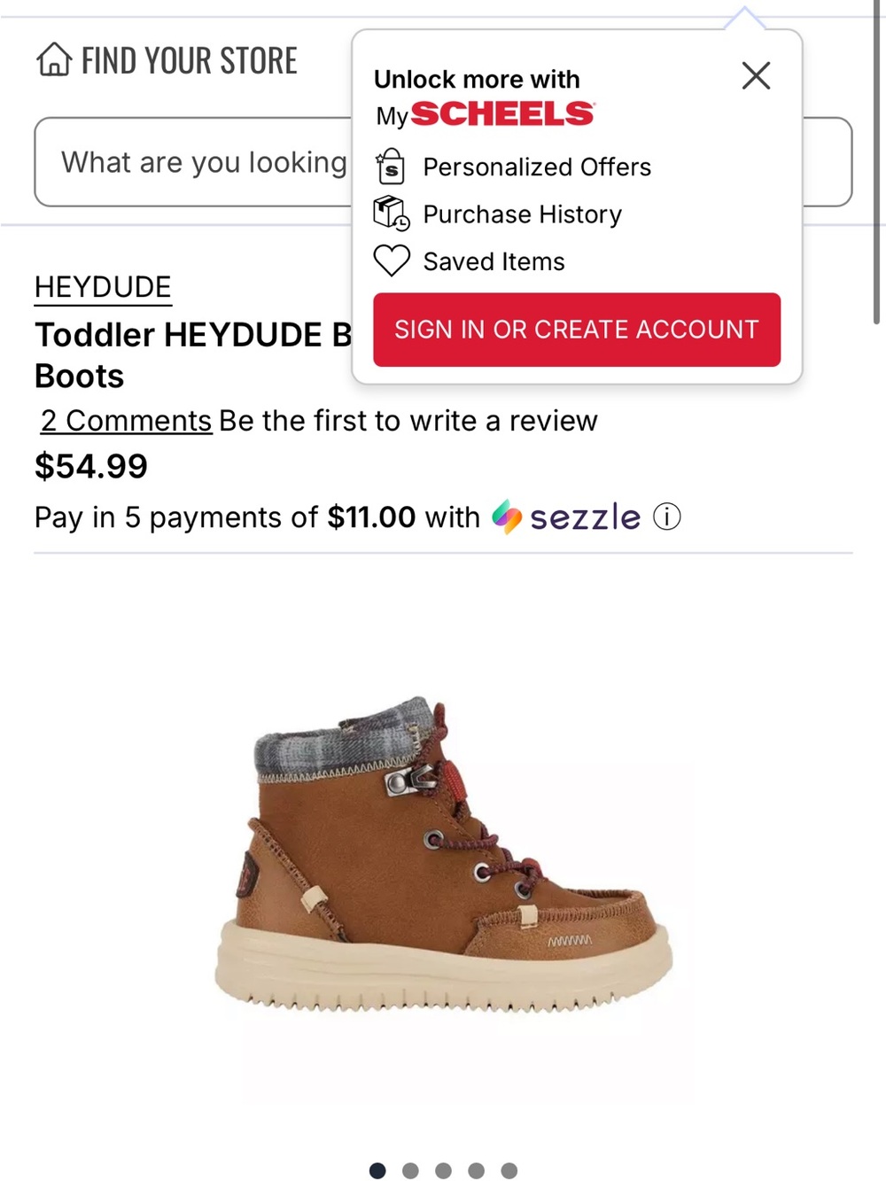 Hey Dude toddler Brown Lace-Up Hiking Boots - Picture 3 of 3